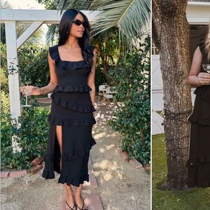 Show Me Your Mumu black ruffle Greta Dress
